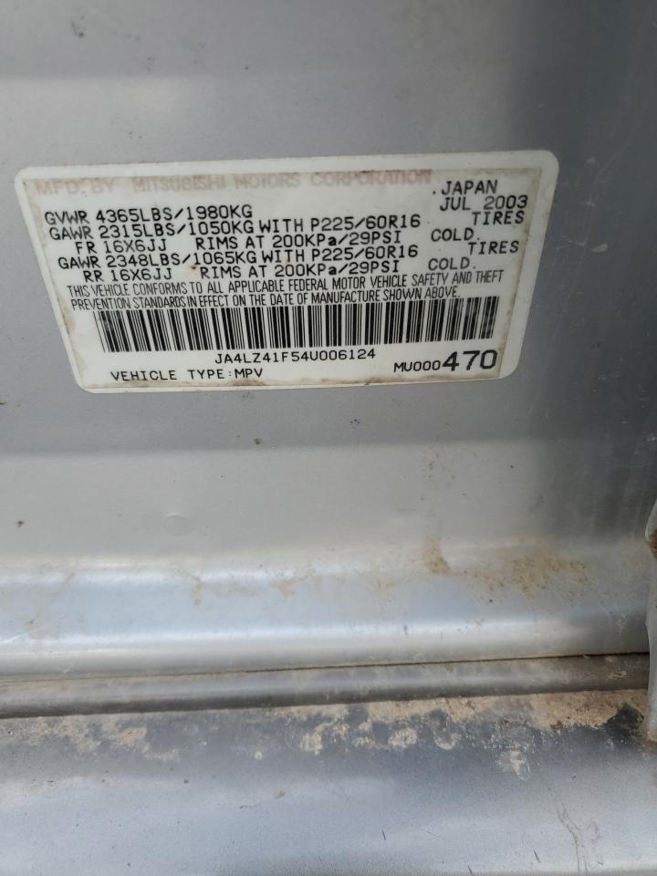 2004 Mitsubishi Outlander Xls VIN: JA4LZ41F54U006124 Lot: 81779385