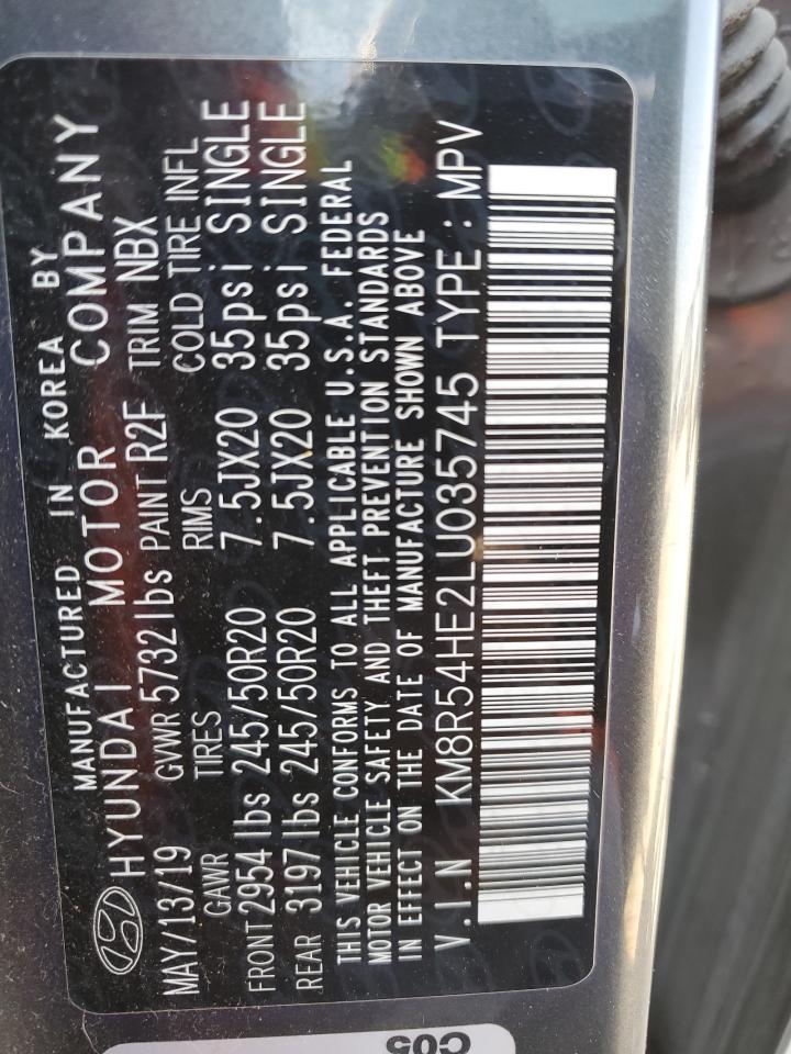 2020 Hyundai Palisade Limited VIN: KM8R54HE2LU035745 Lot: 85138165