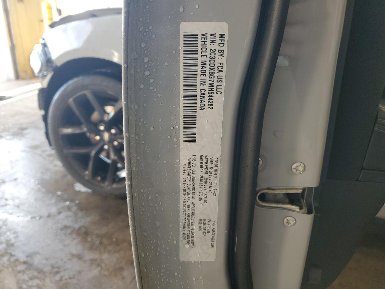 2021 Dodge Charger Sxt VIN: 2C3CDXBG7MH644282 Lot: 84925455