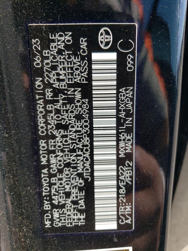 2023 Toyota Prius Prime Se VIN: JTDACACU8P3004984 Lot: 85366195