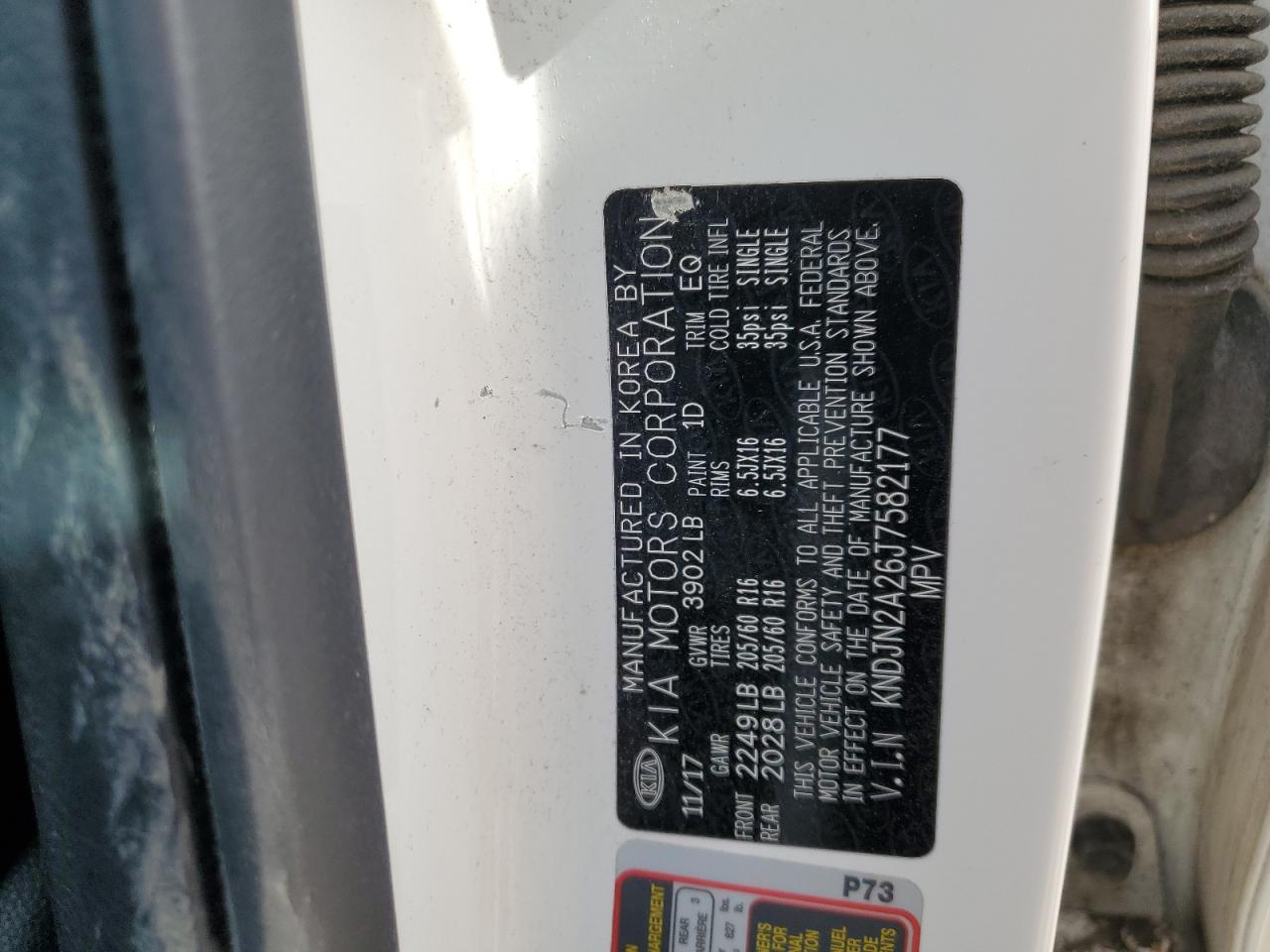 2018 Kia Soul VIN: KNDJN2A26J7582177 Lot: 84610285