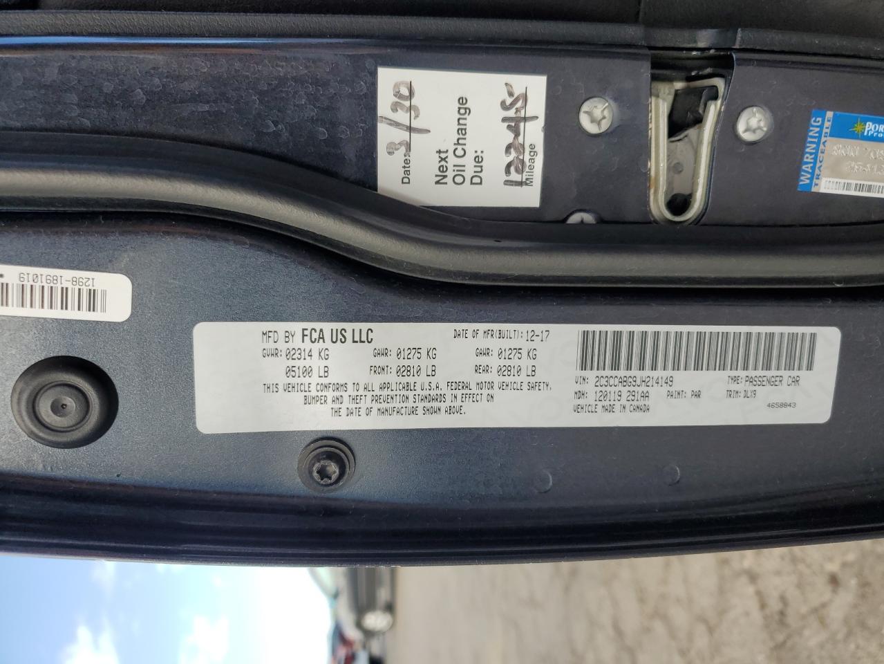 2018 Chrysler 300 S VIN: 2C3CCABG9JH214149 Lot: 84957585