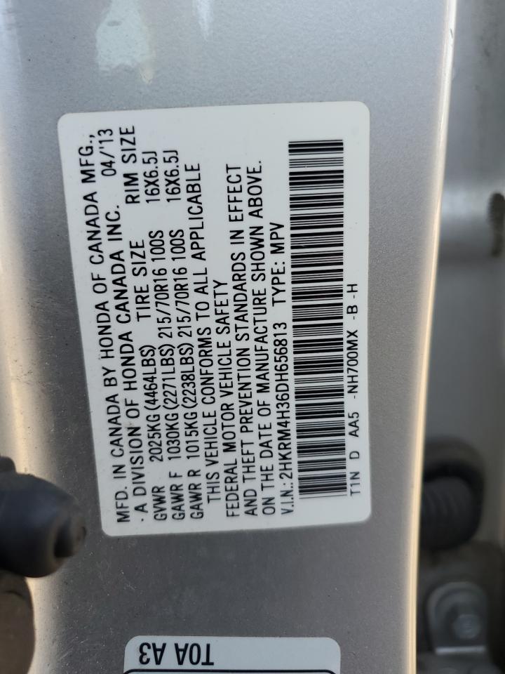 2013 Honda Cr-V Lx VIN: 2HKRM4H36DH656813 Lot: 81926745