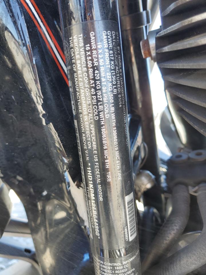 2014 Harley-Davidson Flhxs Street Glide Special VIN: 1HD1KRM12EB644860 Lot: 90566535