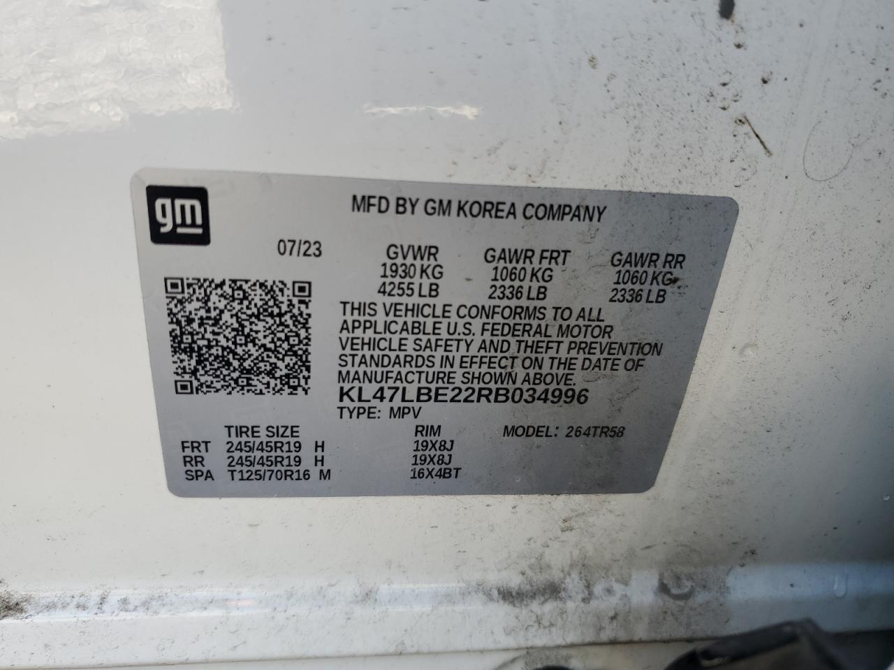 2024 Buick Envista Sport Touring VIN: KL47LBE22RB034996 Lot: 89899605