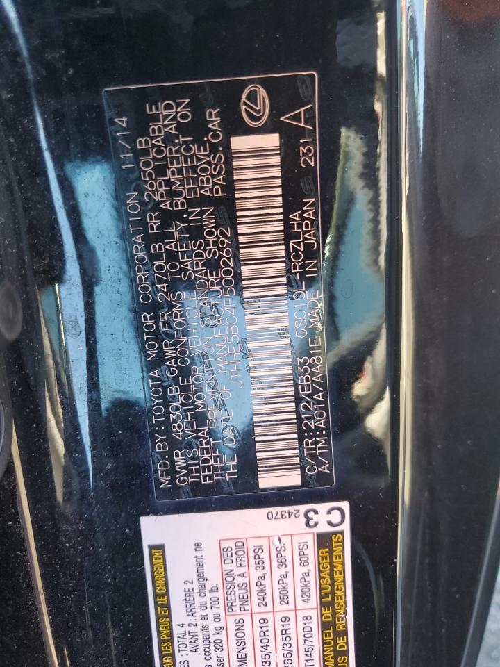 2015 Lexus Rc 350 VIN: JTHHE5BC4F5002692 Lot: 82667625