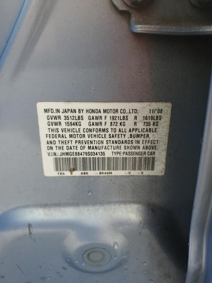 2009 Honda Fit Sport VIN: JHMGE88479S034135 Lot: 84806235