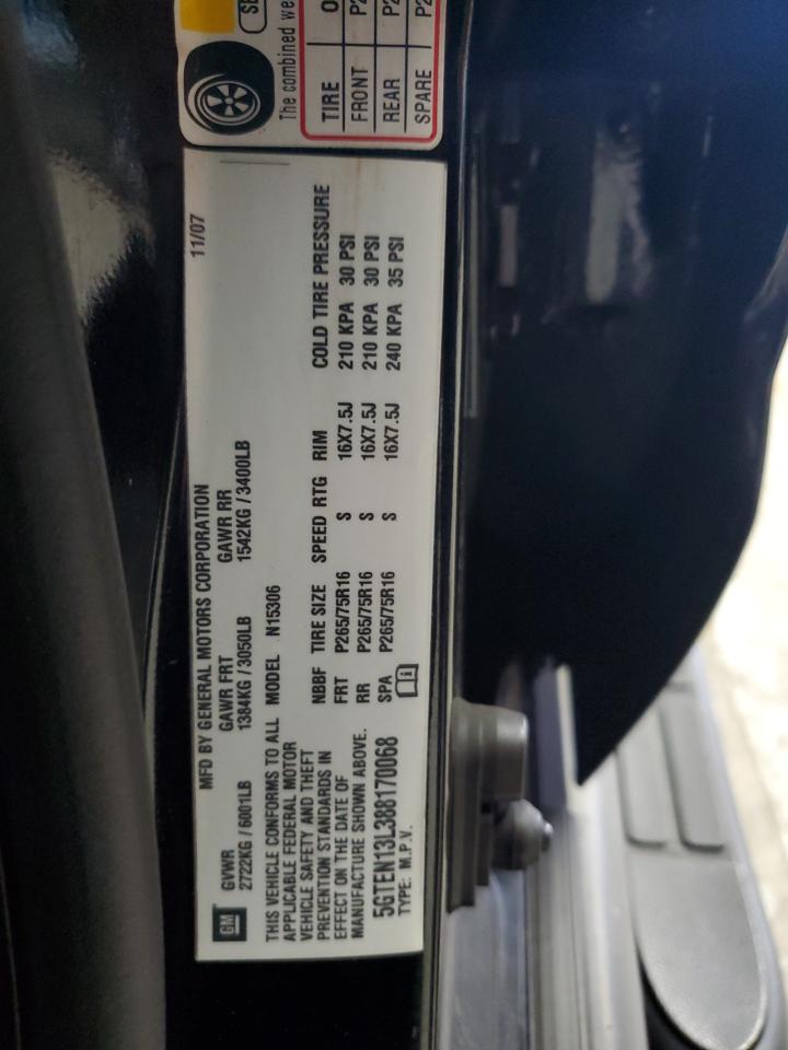 2008 Hummer H3 Alpha VIN: 5GTEN13L388170068 Lot: 85093265