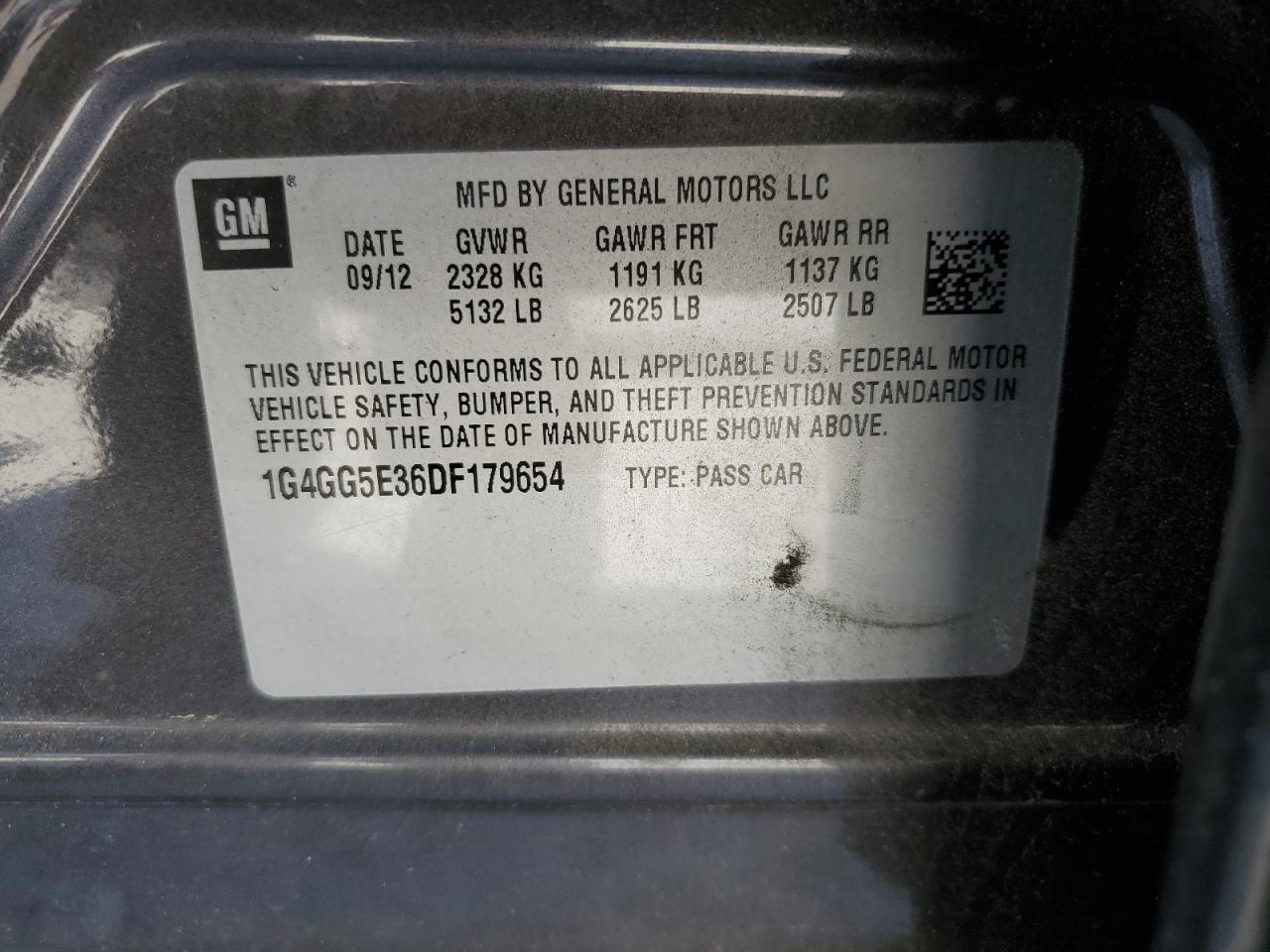 2013 Buick Lacrosse Premium VIN: 1G4GG5E36DF179654 Lot: 87004805