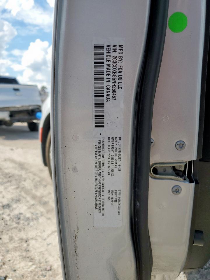 2022 Dodge Charger Sxt VIN: 2C3CDXBG5NH250457 Lot: 85494695