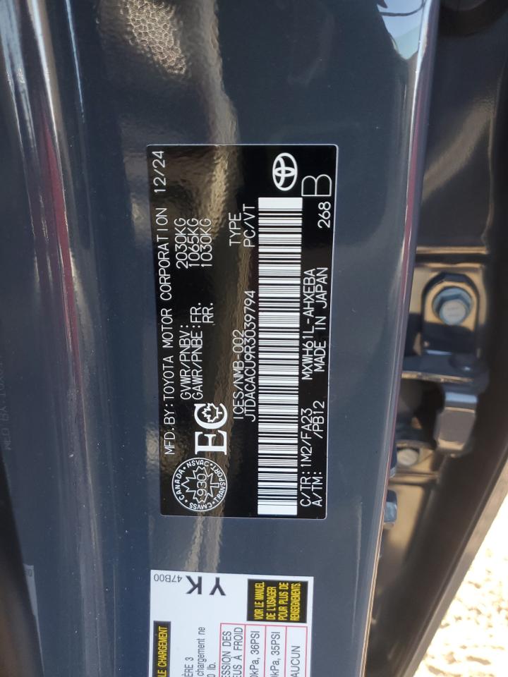 2024 Toyota Prius Prime Se VIN: JTDACACU9R3039794 Lot: 90106725