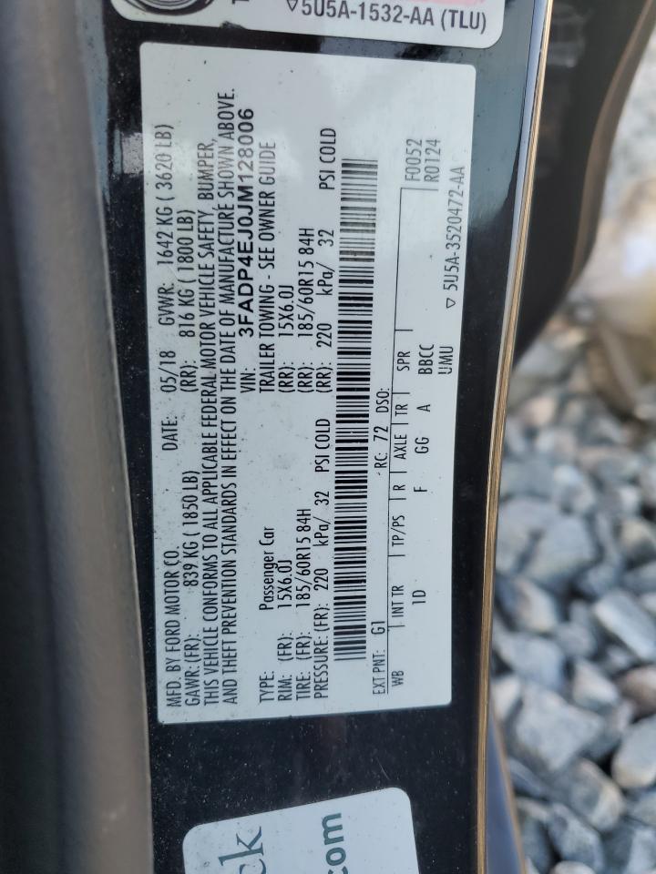 2018 Ford Fiesta Se VIN: 3FADP4EJ0JM128006 Lot: 89729485