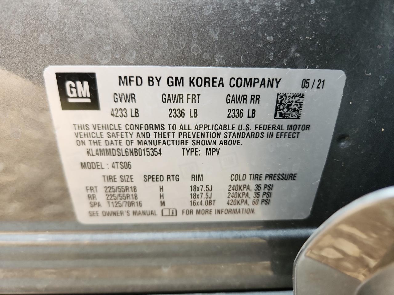 2022 Buick Encore Gx Select VIN: KL4MMDSL6NB015354 Lot: 85899565