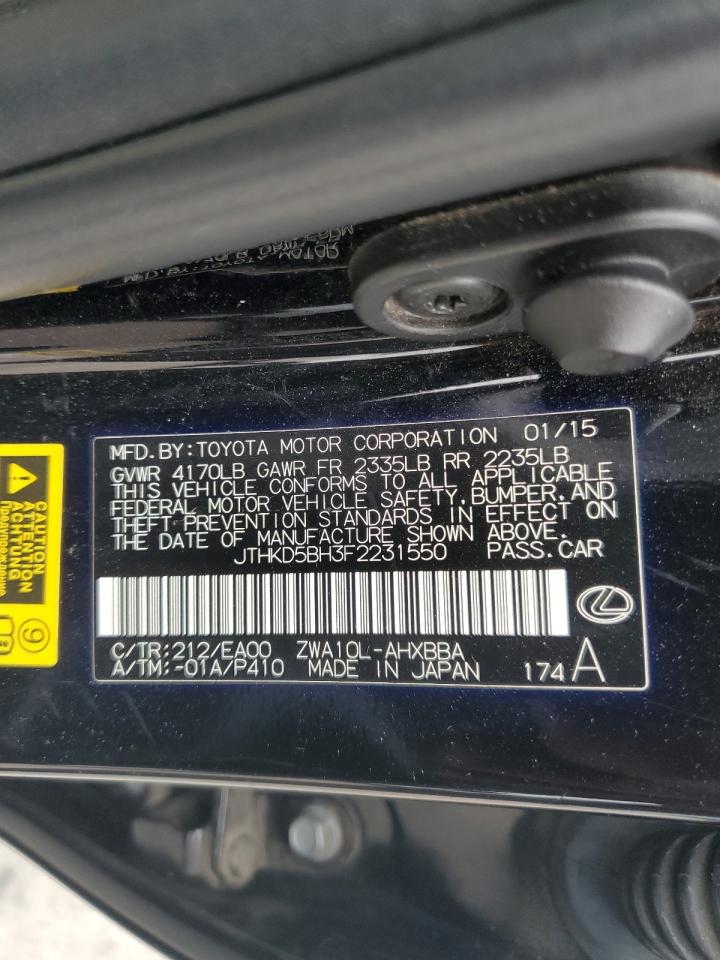 2015 Lexus Ct 200 VIN: JTHKD5BH3F2231550 Lot: 82174445