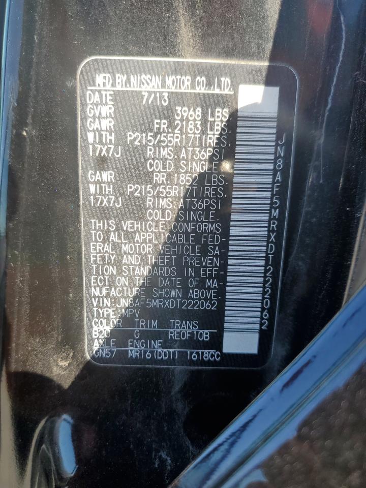 2013 Nissan Juke S VIN: JN8AF5MRXDT222062 Lot: 86119735