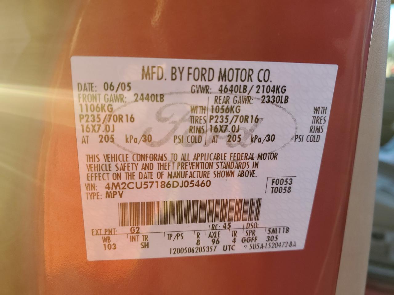 2006 Mercury Mariner VIN: 4M2CU57186DJ05460 Lot: 86765005