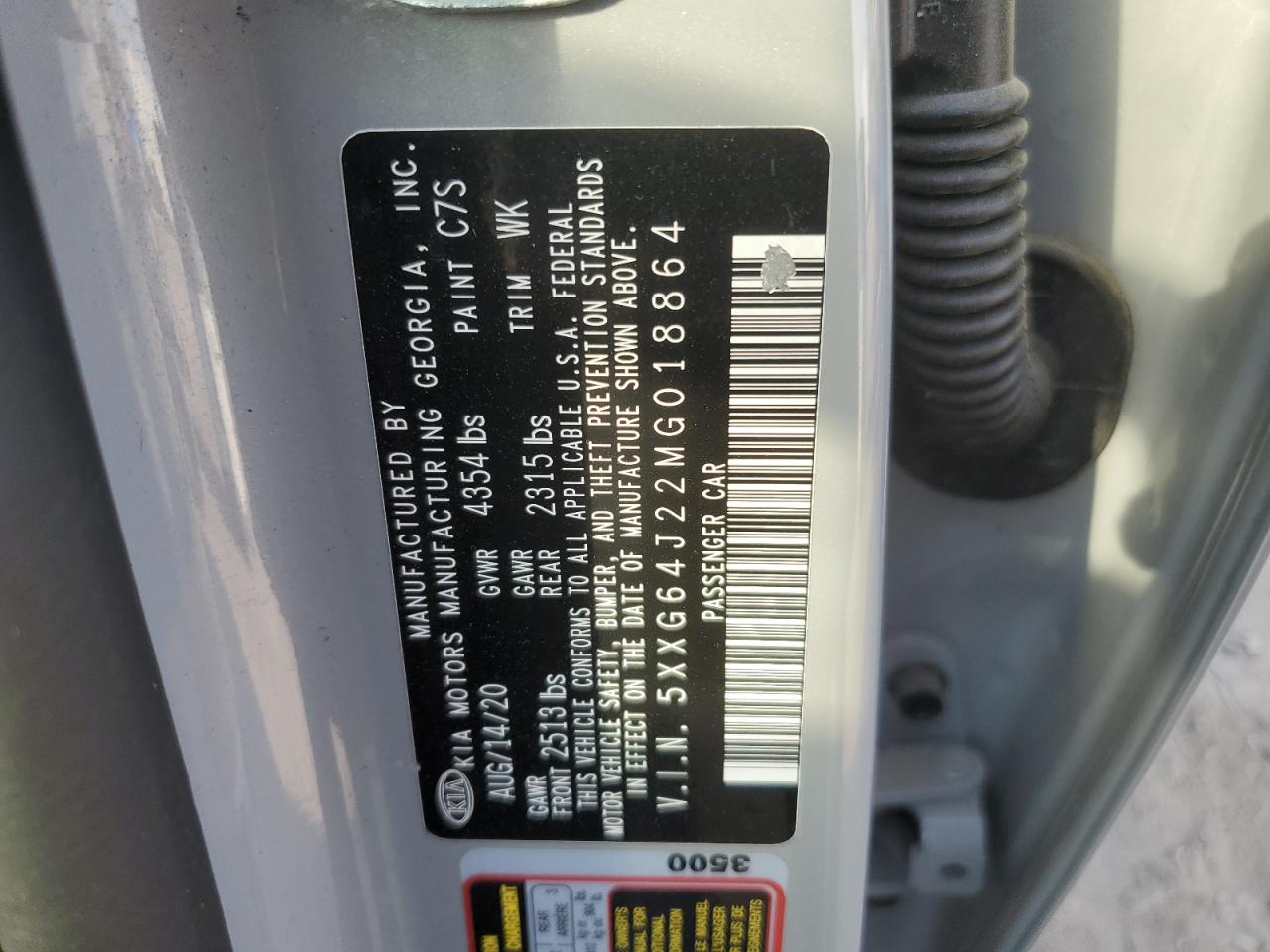 2021 Kia K5 Gt Line VIN: 5XXG64J22MG018864 Lot: 85929055