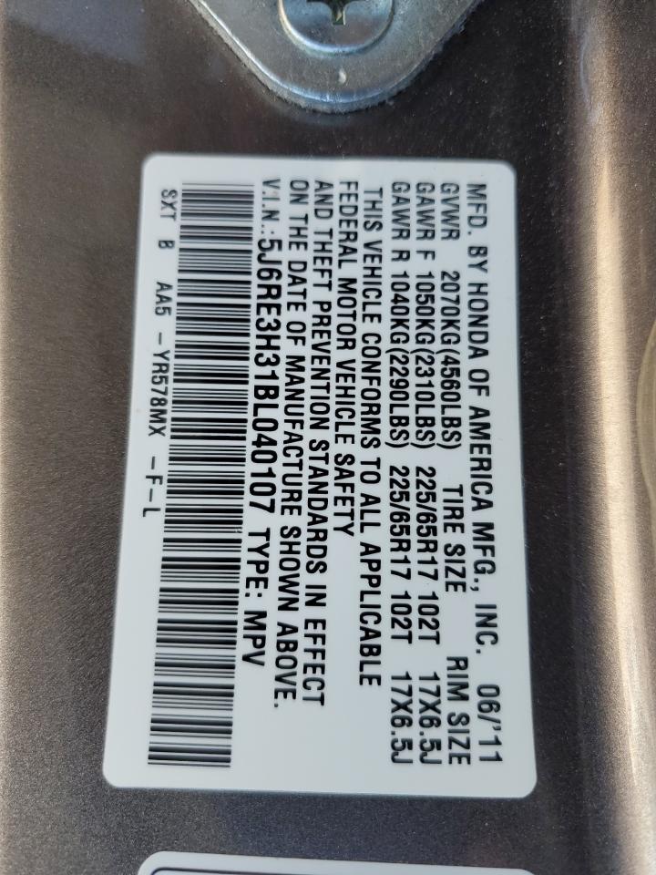 2011 Honda Cr-V Lx VIN: 5J6RE3H31BL040107 Lot: 82573955