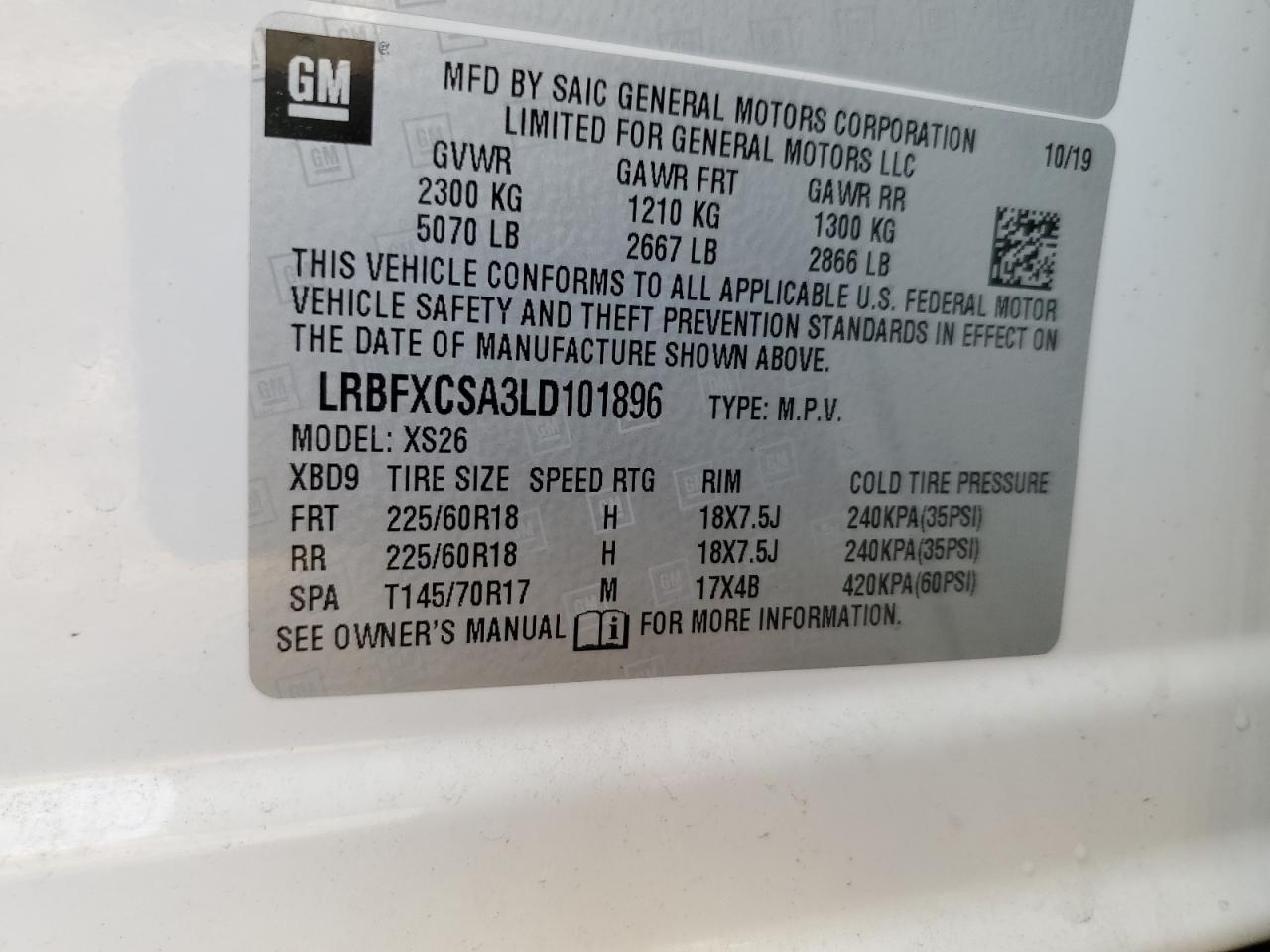 2020 Buick Envision Essence VIN: LRBFXCSA3LD101896 Lot: 80702775