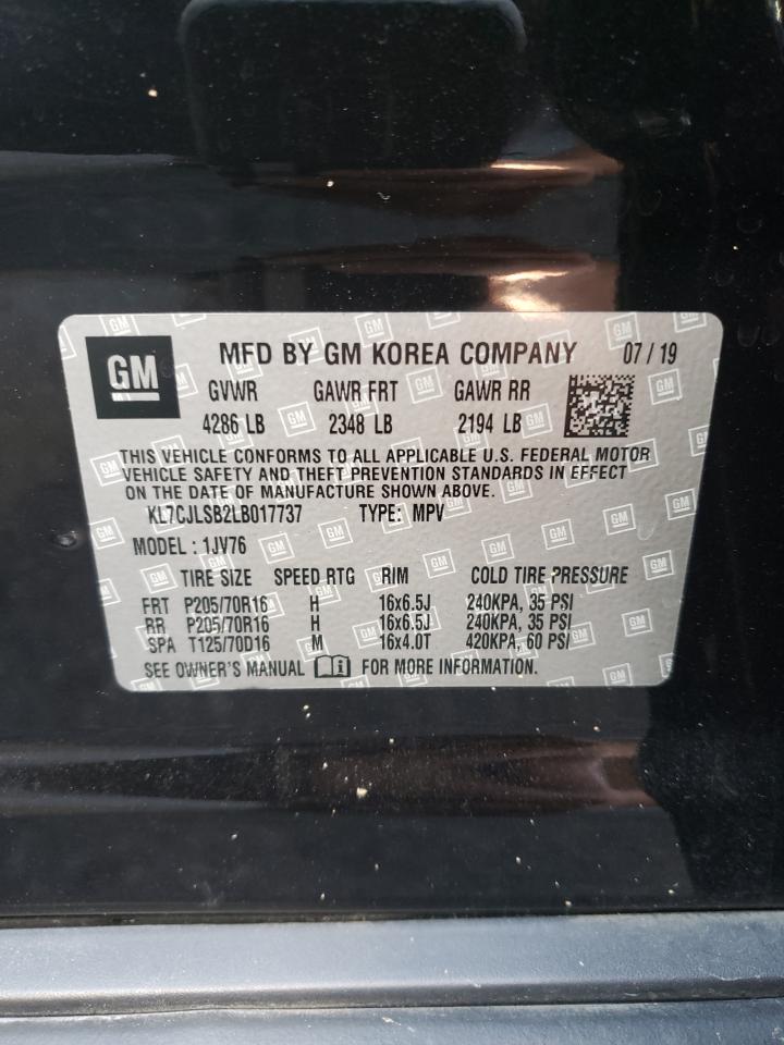 2020 Chevrolet Trax 1Lt VIN: KL7CJLSB2LB017737 Lot: 84239355