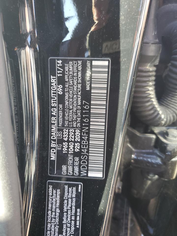 2015 Mercedes-Benz Cla 250 VIN: WDDSJ4EB4FN161167 Lot: 86867695