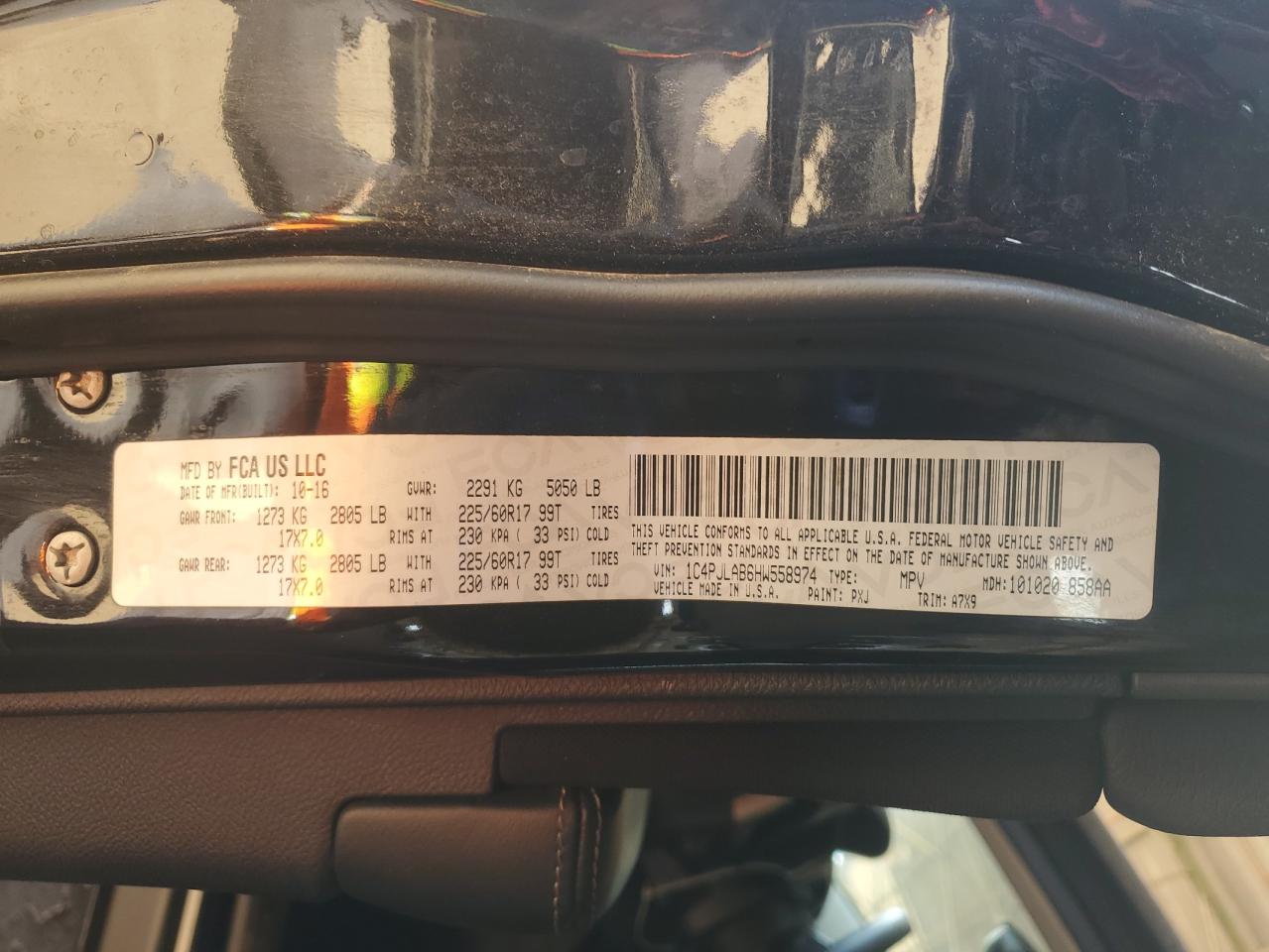 2017 Jeep Cherokee Sport VIN: 1C4PJLAB6HW558974 Lot: 82744635