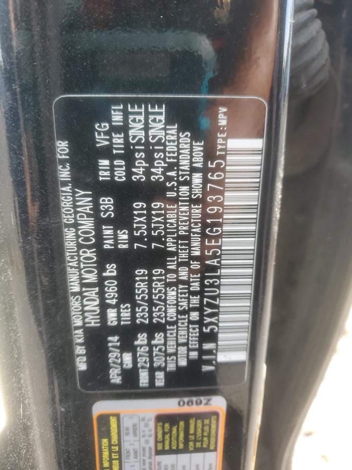 2014 Hyundai Santa Fe Sport VIN: 5XYZU3LA5EG193765 Lot: 85274265
