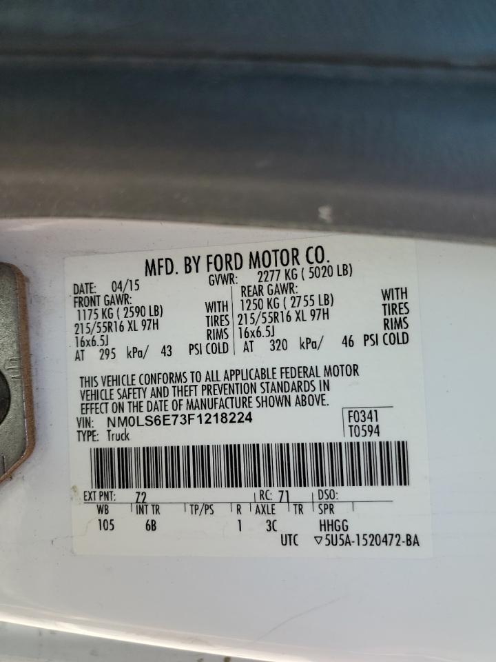 2015 Ford Transit Connect Xl VIN: NM0LS6E73F1218224 Lot: 82009615