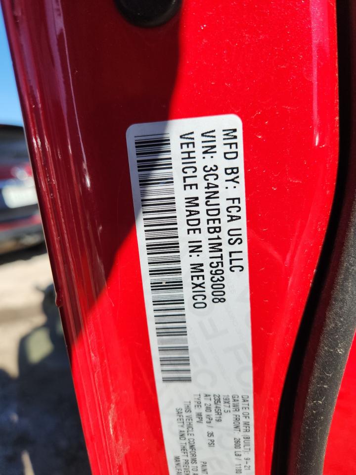 2021 Jeep Compass 80Th Edition VIN: 3C4NJDEB1MT593008 Lot: 86295075