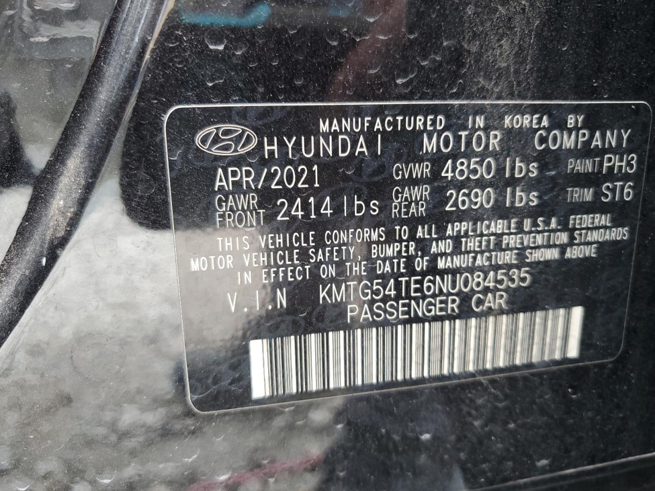 2022 Genesis G70 Base VIN: KMTG54TE6NU084535 Lot: 90531595