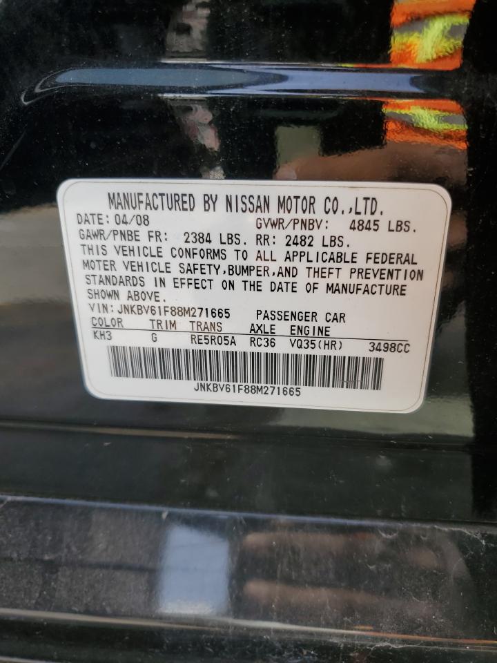 2008 Infiniti G35 VIN: JNKBV61F88M271665 Lot: 86518365