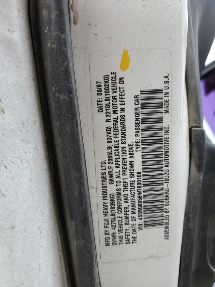 1998 Subaru Legacy 30Th Anniversary Outback VIN: 4S3BG6856W7600108 Lot: 85425925