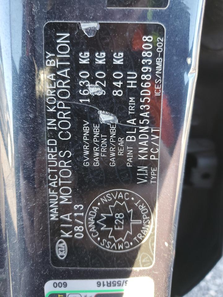 2013 Kia Rio Ex VIN: KNADN5A35D6893808 Lot: 85291895