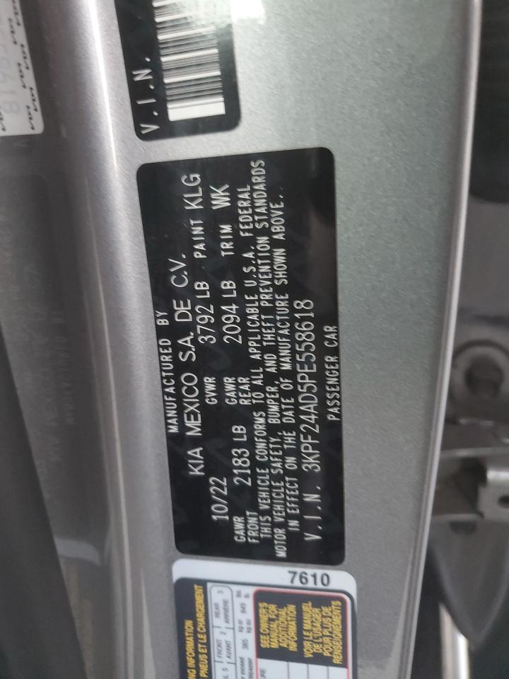 2023 Kia Forte Lx VIN: 3KPF24AD5PE558618 Lot: 90692015