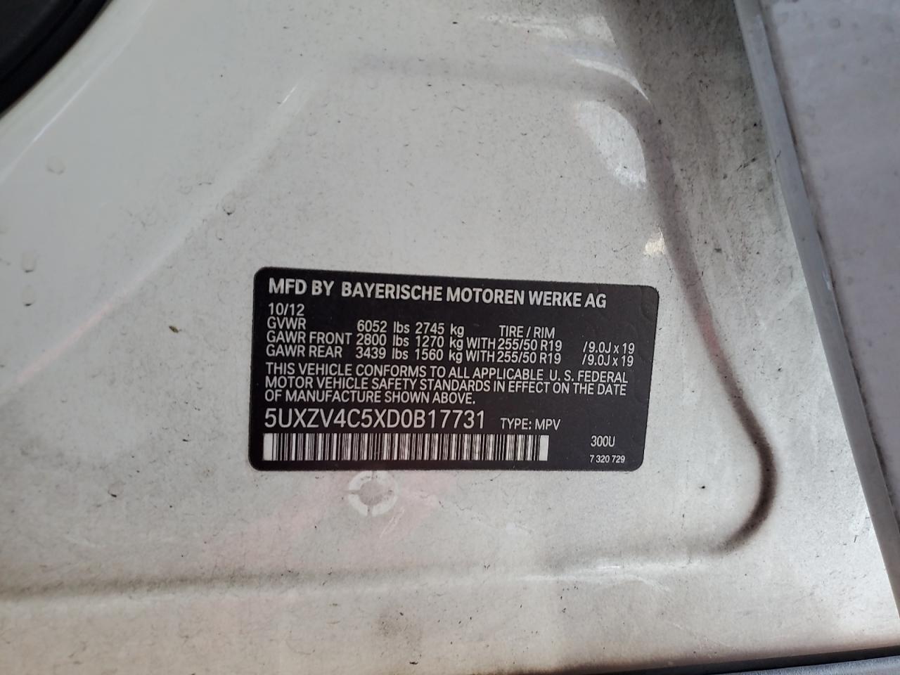 2013 BMW X5 xDrive35I VIN: 5UXZV4C5XD0B17731 Lot: 82333685