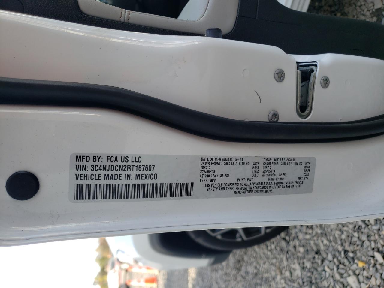 2024 Jeep Compass Limited VIN: 3C4NJDCN2RT167607 Lot: 89659905