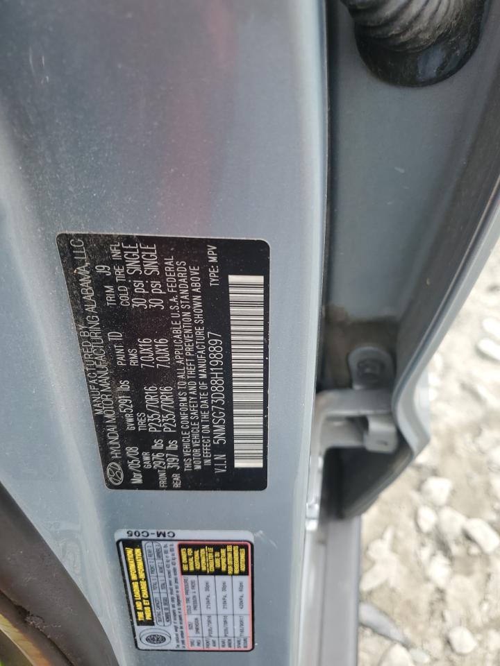 2008 Hyundai Santa Fe Gls VIN: 5NMSG73D88H198897 Lot: 85821475