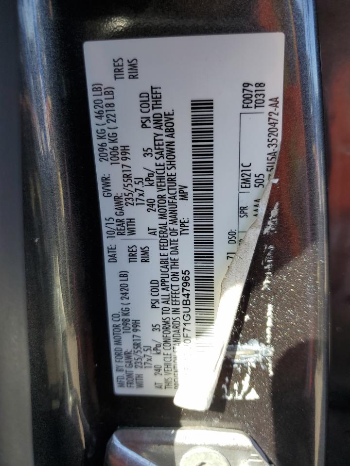 2016 Ford Escape S VIN: 1FMCU0F71GUB47965 Lot: 90342875