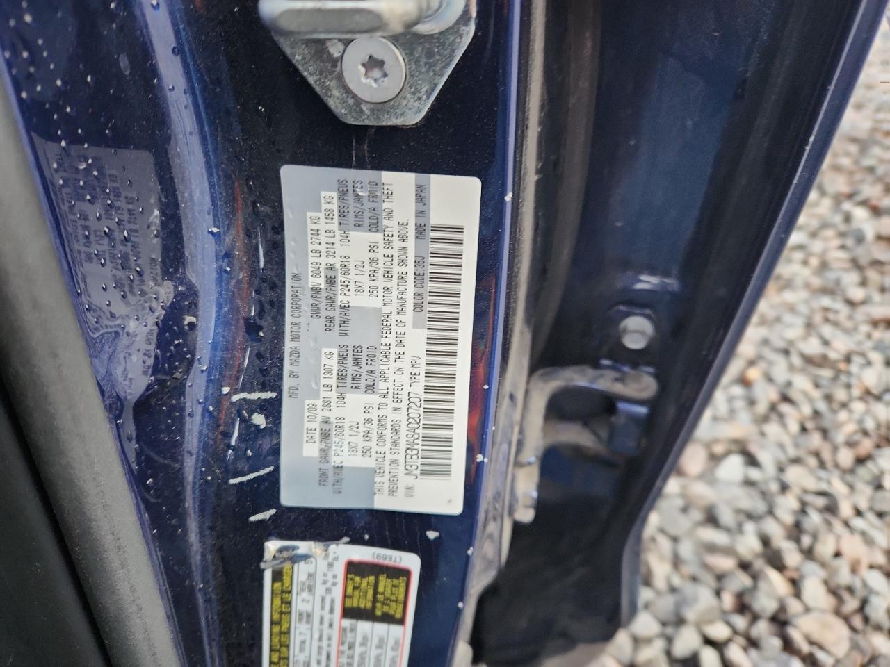 2010 Mazda Cx-9 VIN: JM3TB3MA8A0207207 Lot: 90338345