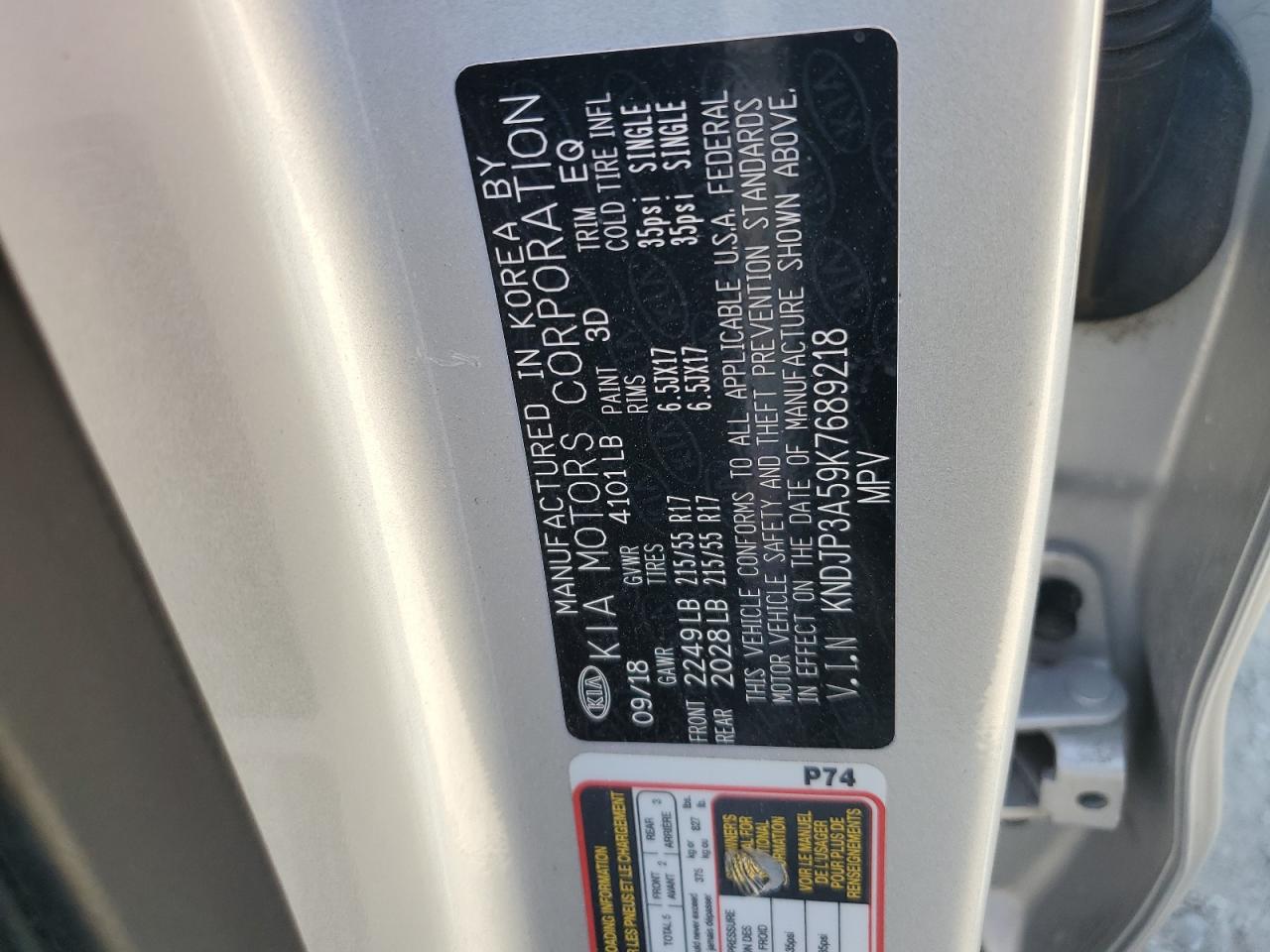 2019 Kia Soul + VIN: KNDJP3A59K7689218 Lot: 85874425