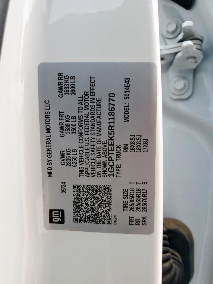 2024 Chevrolet Colorado Trail Boss VIN: 1GCPTEEK5R1186770 Lot: 85525635