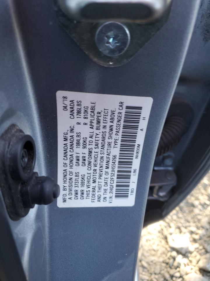 2018 Honda Civic Lx VIN: 2HGFC2F52JH554266 Lot: 85274115