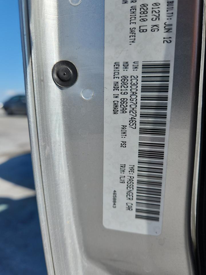 2012 Chrysler 300 Limited VIN: 2C3CCACG7CH274657 Lot: 90057035