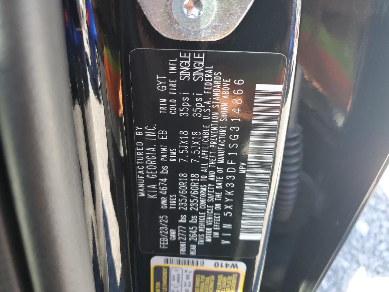 2025 Kia Sportage Ex VIN: 5XYK33DF1SG314866 Lot: 86511445