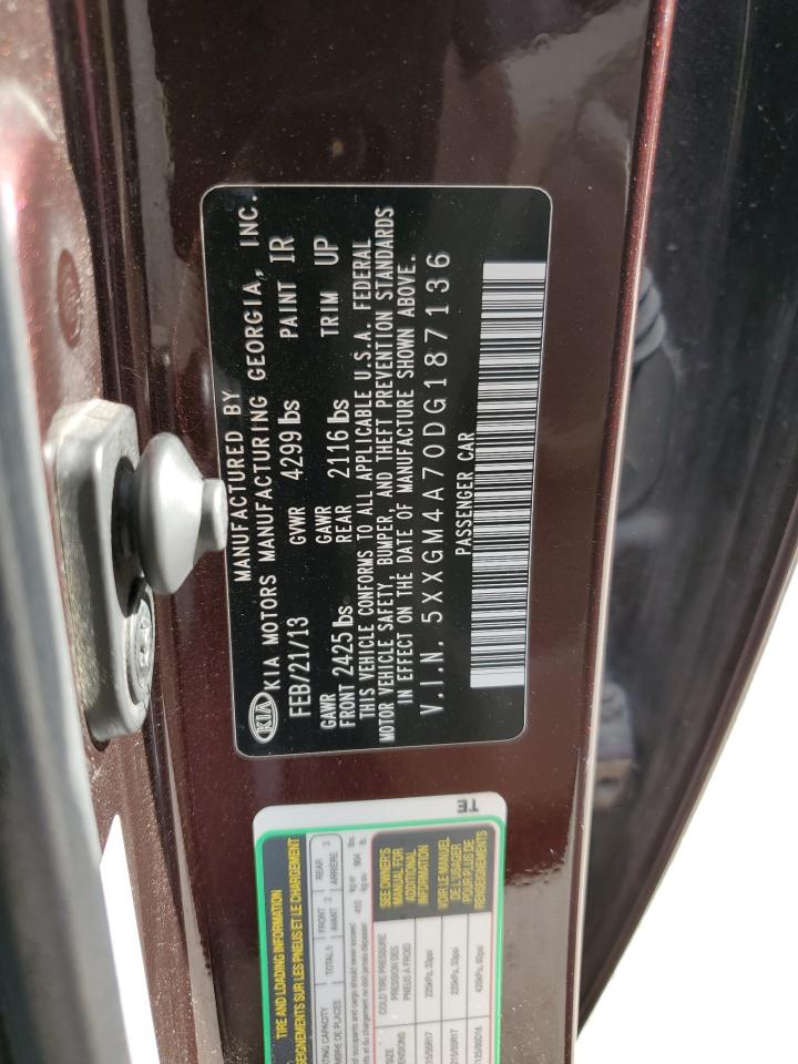 2013 Kia Optima Lx VIN: 5XXGM4A70DG187136 Lot: 82449955