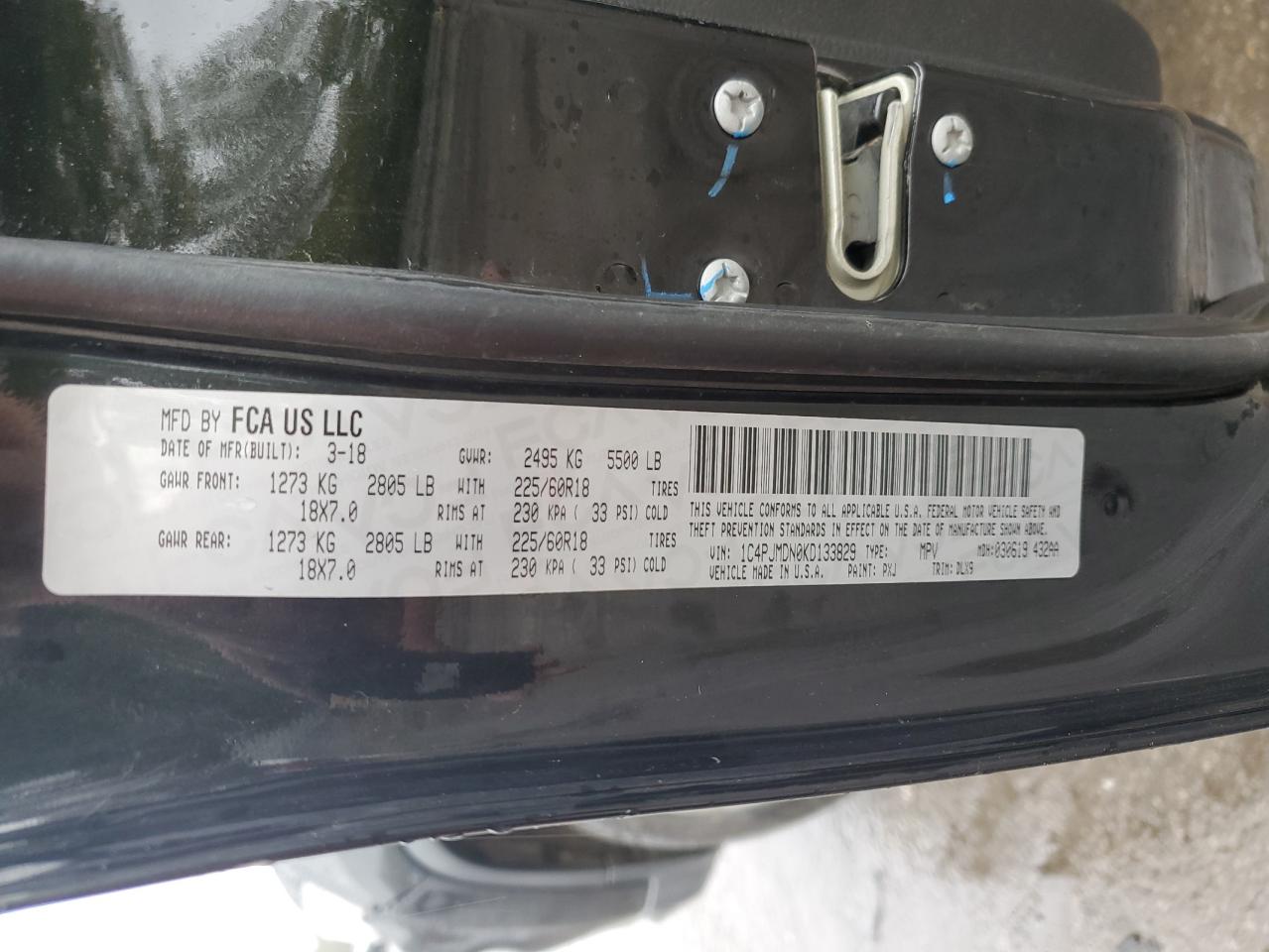 2019 Jeep Cherokee Limited VIN: 1C4PJMDN0KD133829 Lot: 85317325