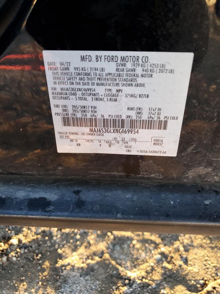 2022 Ford Ecosport Se VIN: MAJ6S3GLXNC469954 Lot: 82220755