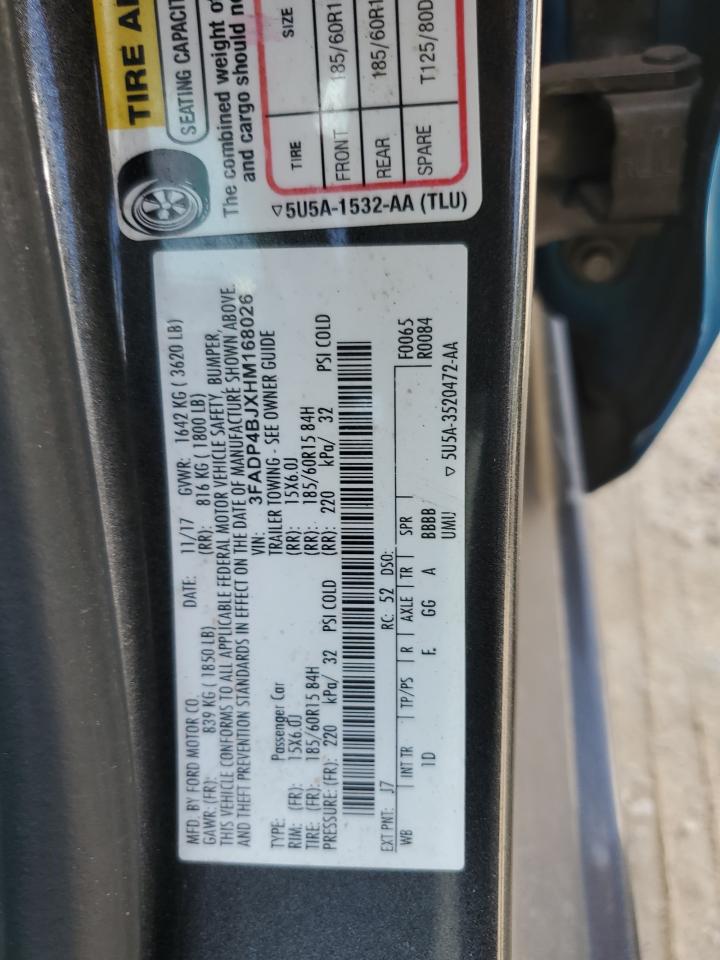 2017 Ford Fiesta Se VIN: 3FADP4BJXHM168026 Lot: 86456995