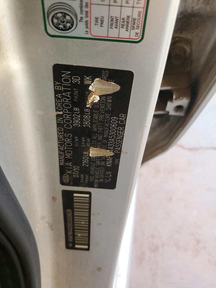 2010 Kia Forte Sx VIN: KNAFW4A33A5300609 Lot: 85599245