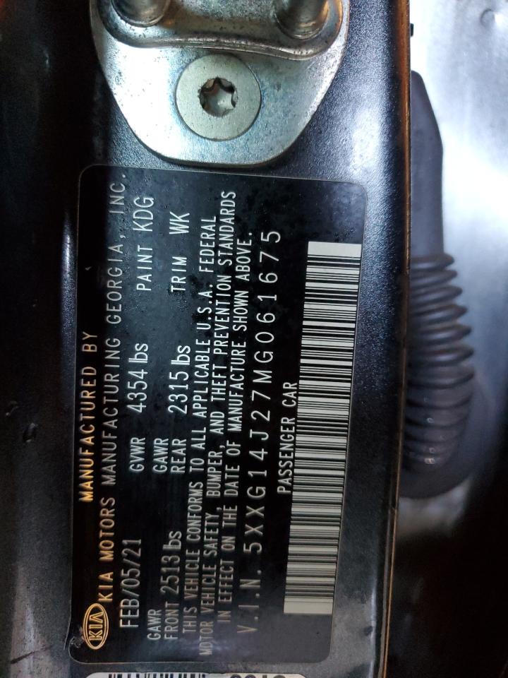 2021 Kia K5 Lxs VIN: 5XXG14J27MG061675 Lot: 81782895